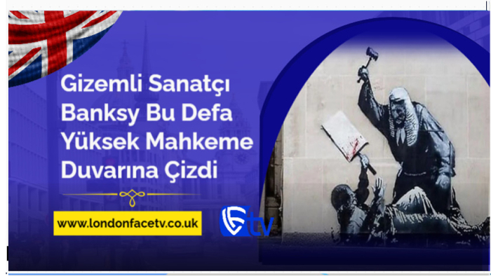 Gizemli Sanatçı Banksy Bu Defa Yüksek Mahkeme Duvarına Çizdi